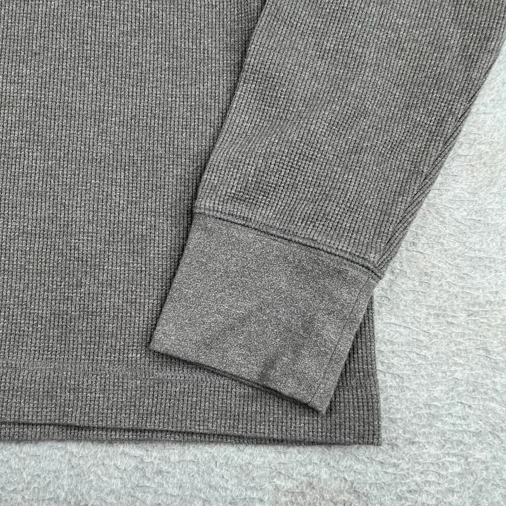 Banana Republic Long Sleeve Henley Casual Waffle Knit Gray Mens Medium